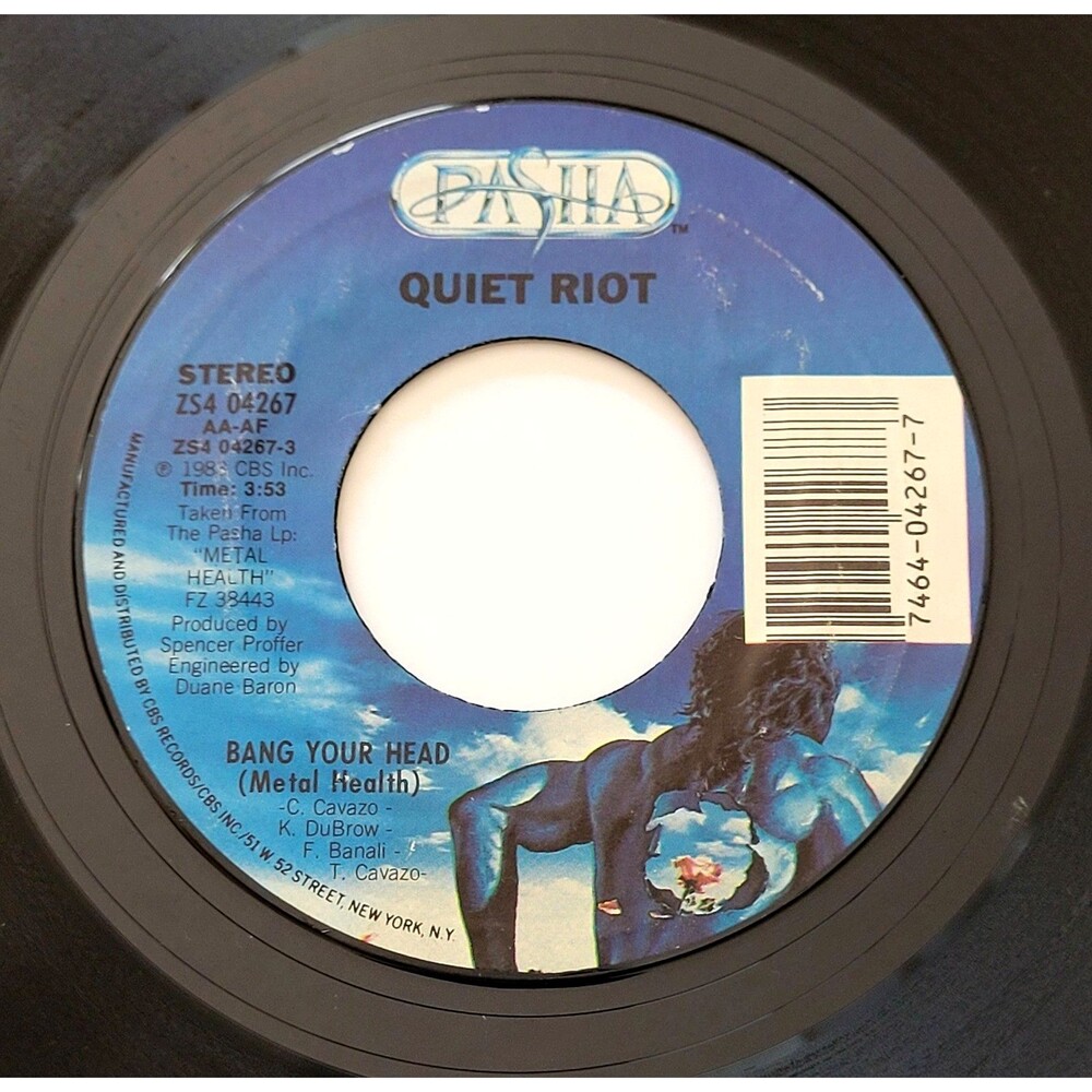 Quiet Riot Bang Your Head (Metal Health) / Live 45 RPM Vinyl Pasha VG+ Rock '83